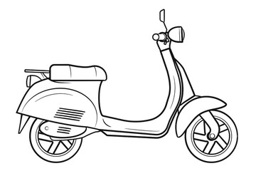 Motor scooter - stock illustration of modern two wheeled vehicle