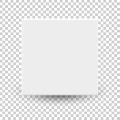 Empty square sheet of paper. White sheet with shadow. Template for photo and text.