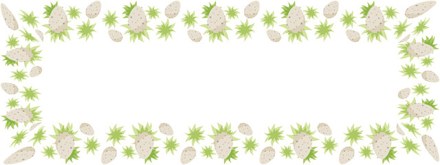 easter eggs border egg grass text frame background horizontal bunner