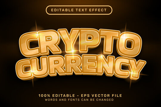 Editable text effect - crypto currency 3d style concept