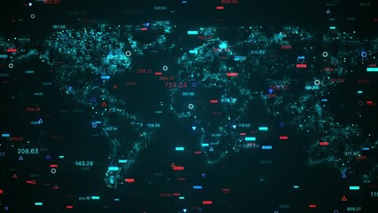 Abstract technology map with data