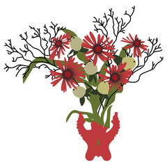 Vector floral composition. Floral bouquet for greeting, invitation, card design, website, decorator