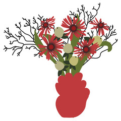 Vector floral composition. Floral bouquet for greeting, invitation, card design, website, decorator