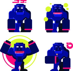 Set of good guy golem