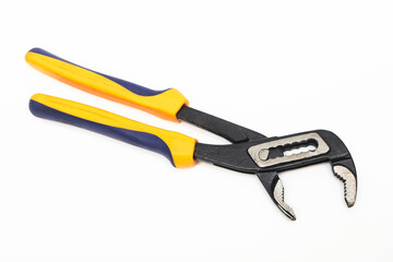 adjustable water pump pliers on white background