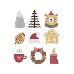 Christmas collection with traditional Christmas symbols and decorative elements.