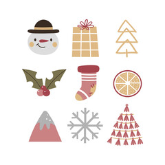 Christmas collection with traditional Christmas symbols and decorative elements.