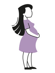 Vector illustration. Pregnant women. Trendy vector style