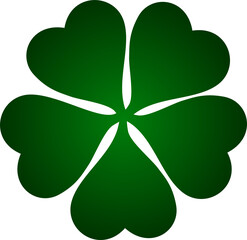 Five leaf clover. clover shape with five leaves on white background