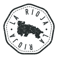 La Rioja, Spain Map Stamp Retro Postmark. Silhouette Postal Passport. Seal Round Vector Icon. Badge Vintage Postage Design.