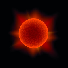 Brown dwarf star, vector illustration of space