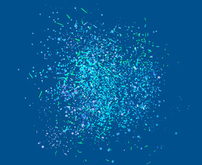 Multicolored confetti on isolated background. Bright explosion. Colored firework. Geometric texture with colorful glitters. Image for banners, posters and flyers. Greeting cards