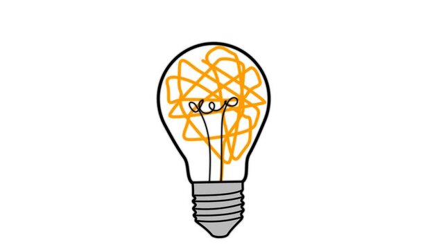 idea. light bulb idea. 4k video illustration. 