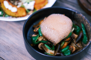 baked eggplant with garlic and herbs