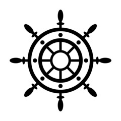 Obraz premium Navigation Rudder Icon Vector Illustration : Rudder Flat Design Trendy