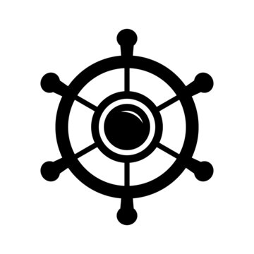 Navigation Rudder Icon Vector Illustration : Rudder Flat Design Trendy