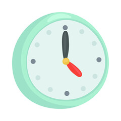 Clock Wall Sign Emoji Icon Illustration. Timer Circle Analog Vector Symbol Emoticon Design Clip Art Sign Comic Style.