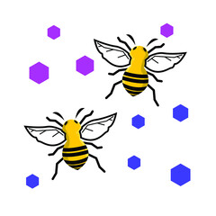 Simple flat bee design