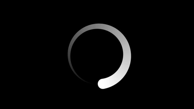 Loading circle animation on black transparent background with alpha channel, Element Animation for Web Interface or Application Interface and More, Searching, Updating, and Buffering Circle icon.