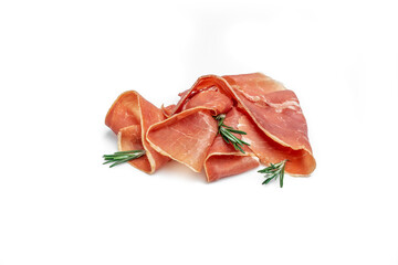Hamon is forty-eight weeks old. Spanish jamon and traditional food, Jamon Serrano, Bellota, Italian Prosciutto Crudo or Parma ham, whole leg Isolated on white background