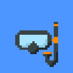 Fototapeta premium Illustration of snorkel in pixel art style. Vector illustration