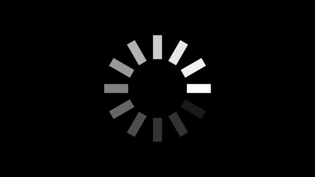 Loading circle animation on black transparent background with alpha channel, Element Animation for Web Interface or Application Interface and More, Searching, Updating, and Buffering Circle icon.