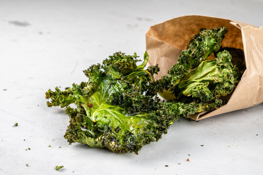 Super food kale chips baked in the oven.