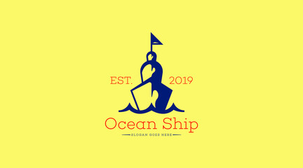 Ship Logo Concept Design Vector. Ship Logo for Travel and Holiday