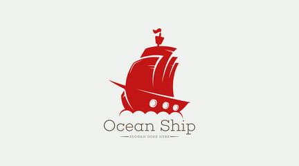 Ship Logo Concept Design Vector. Ship Logo for Travel and Holiday
