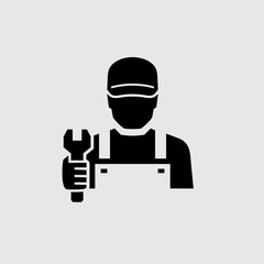 Worker Engineer Technician Mechanic Avatar Vector Icon