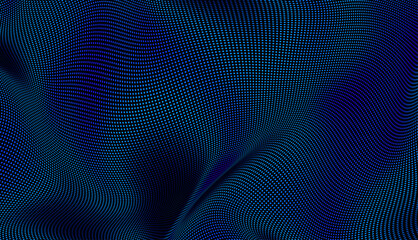 Fototapeta premium Abstract gradient wave of particles. Digital background. Futuristic vector illustration.