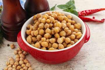 Boiled chickpea in the bowl