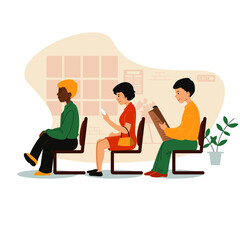Illustration graphic of Waiting Relax. Perfect for banner, social media, etc.