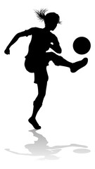 Female Soccer Football Player Woman Silhouette