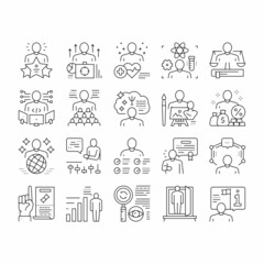Expert Human Skills Collection Icons Set Vector .