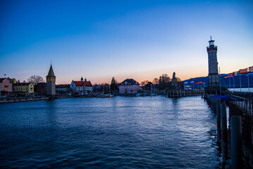 Fototapeta premium Entrance to Lindau Harbor