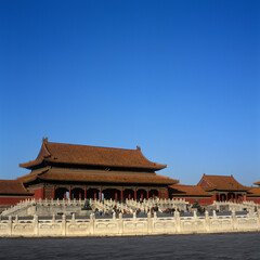 View of the Supreme Harmony Hall, Tai he Men,  in the Forbidden City, Ming & Qing Dynasty, Beijing,...