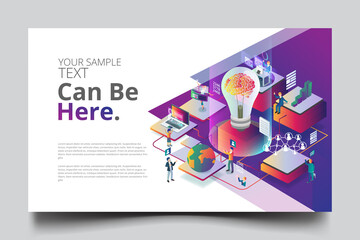 business success isometric technology with copy space
