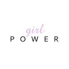 Girl power inscription handwritten with bright pink vivid font. GRL PWR hand lettering. Feminist slogan, phrase or quote. Modern vector illustration for t-shirt, sweatshirt or other apparel print.
