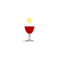 Communion icon in different colors. Wine and bread symbol of Christianity. 