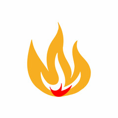 Fire emoji vector symbol sign flat design lit