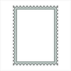 clean postage stamp, template, icon on white background vector illustration