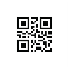 Label with a QR code. Sticker with barcode and QR code for marking brands. Commercial, industrial code and customer qr code. Isolated on a white background. Vector illustration. - obrazy, fototapety, plakaty