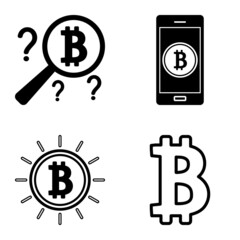 Bitcoins1-2 Flat Icon Set Isolated On White Background
