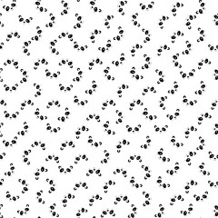 Seamless pattern with cute panda on white background. Funny asian animals. Card, postcards for kids. Flat vector illustration for fabric, textile, wallpaper, poster, gift wrapping paper