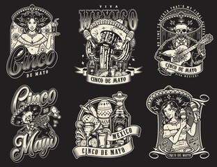 Monochrome collection with Mexican characters