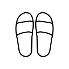 Slippers line icon, vector outline logo isolated on white background