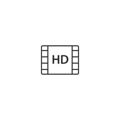 Obraz premium Hd 4k video line icon. Full hd tv media screen 