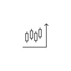 Candlestick chart forex market line icon. Price profit sell analysis