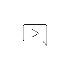 Play button line icon. Video start media channel